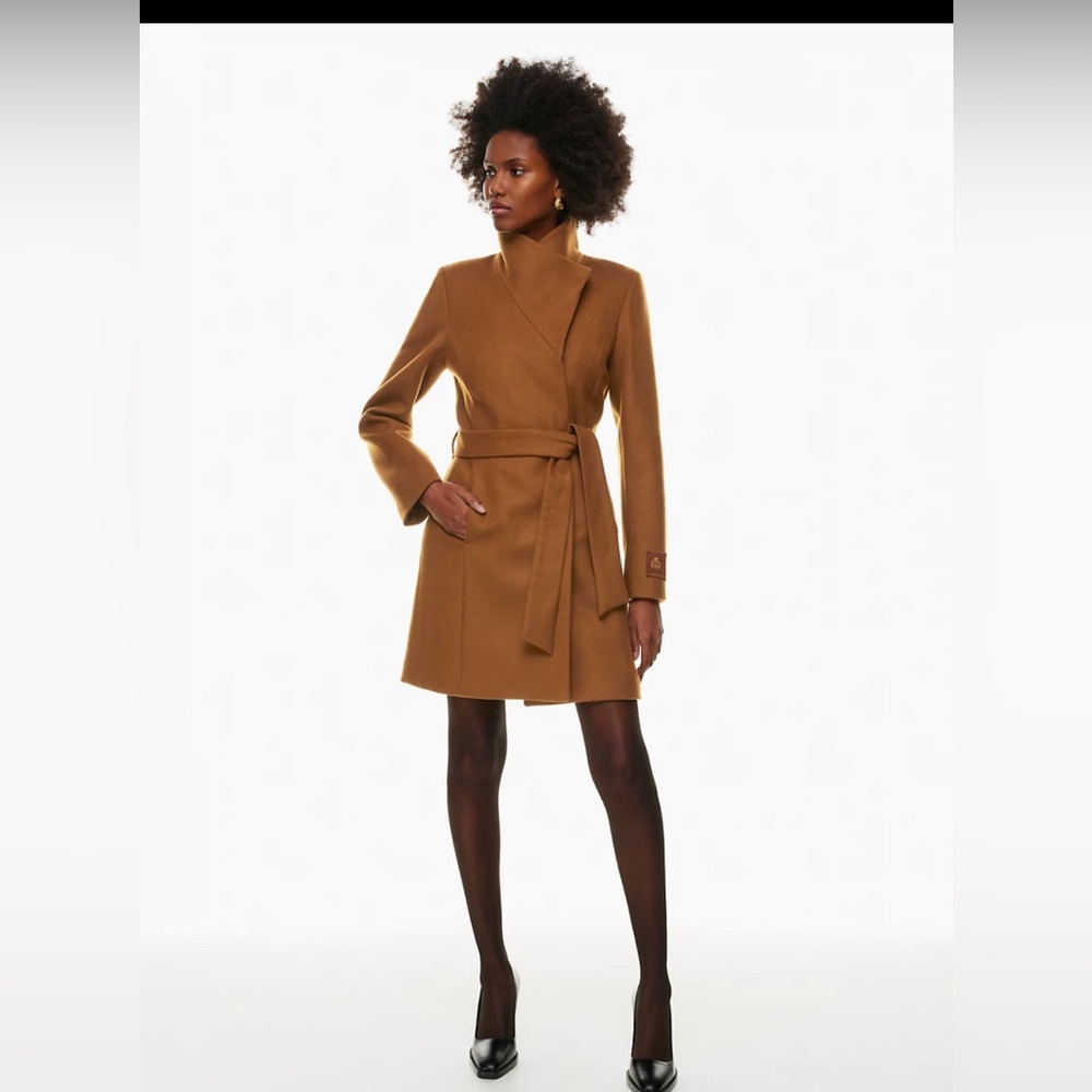 Aritzia Babaton Connor Coat Camel Mid Length